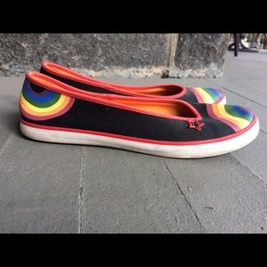 Keds black rainbow slip-ons